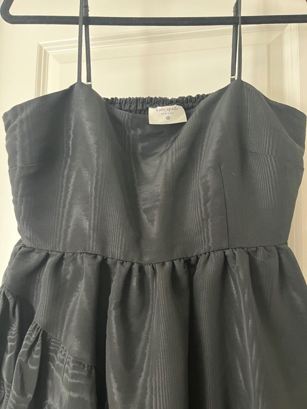 kate spade black tiered spaghetti-strap dress